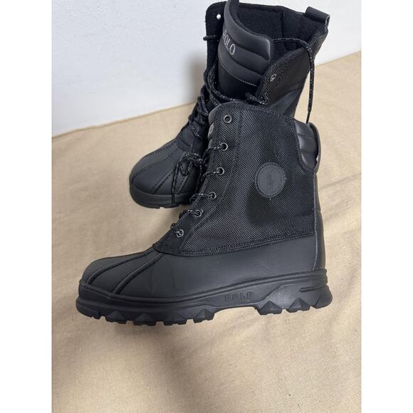 Polo Ralph Lauren Boots Mens Size 5 Black Roxbury Duck Snow Winter Lace Up Trail main image 4